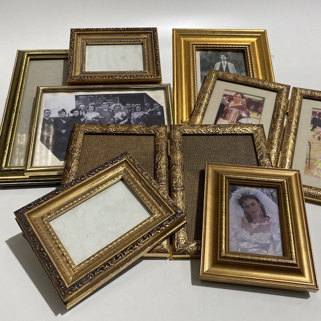 FRAME, Assorted Gold Photo Frame (Small-Med)